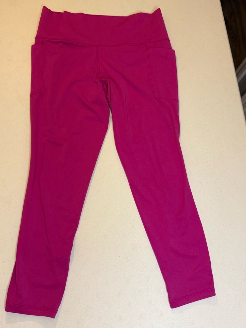 Athleta Salutation Stash Pocket large Leggings Women Large Pink High Rise Yoga